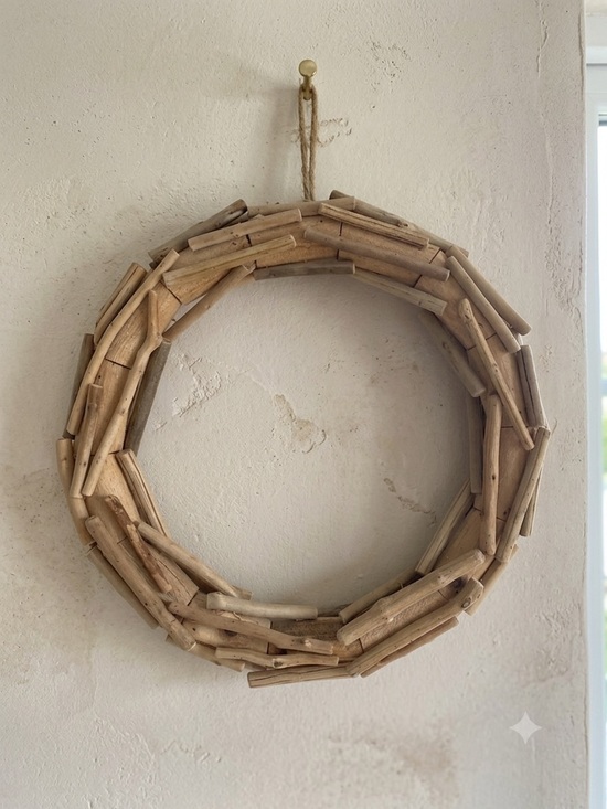 Other - Rustic Farmhouse Coastal Driftwood Wreath with Rope Hanger Crafting 13"